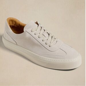 Banana Republic Suede Stone Gray Court Sneakers